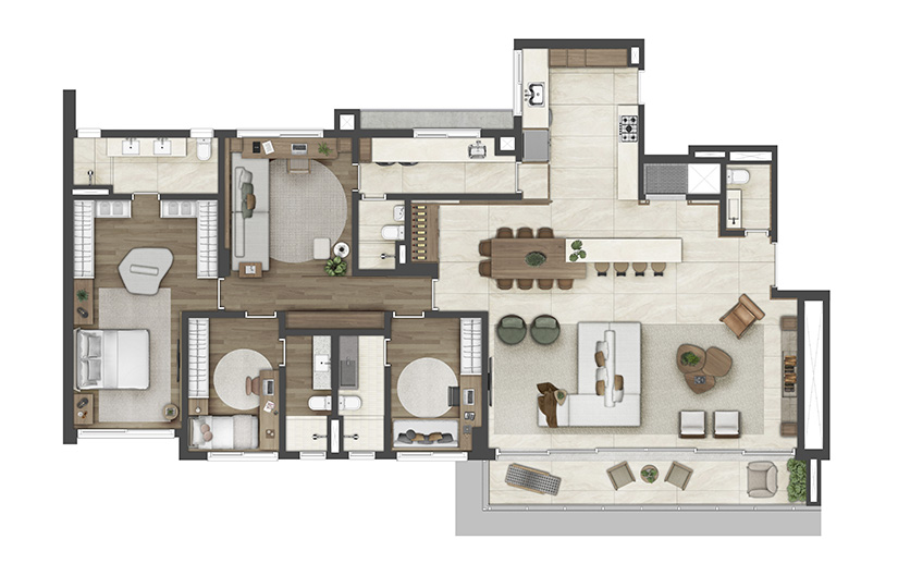 3 SUÍTES  -  216M² -  PADRÃO