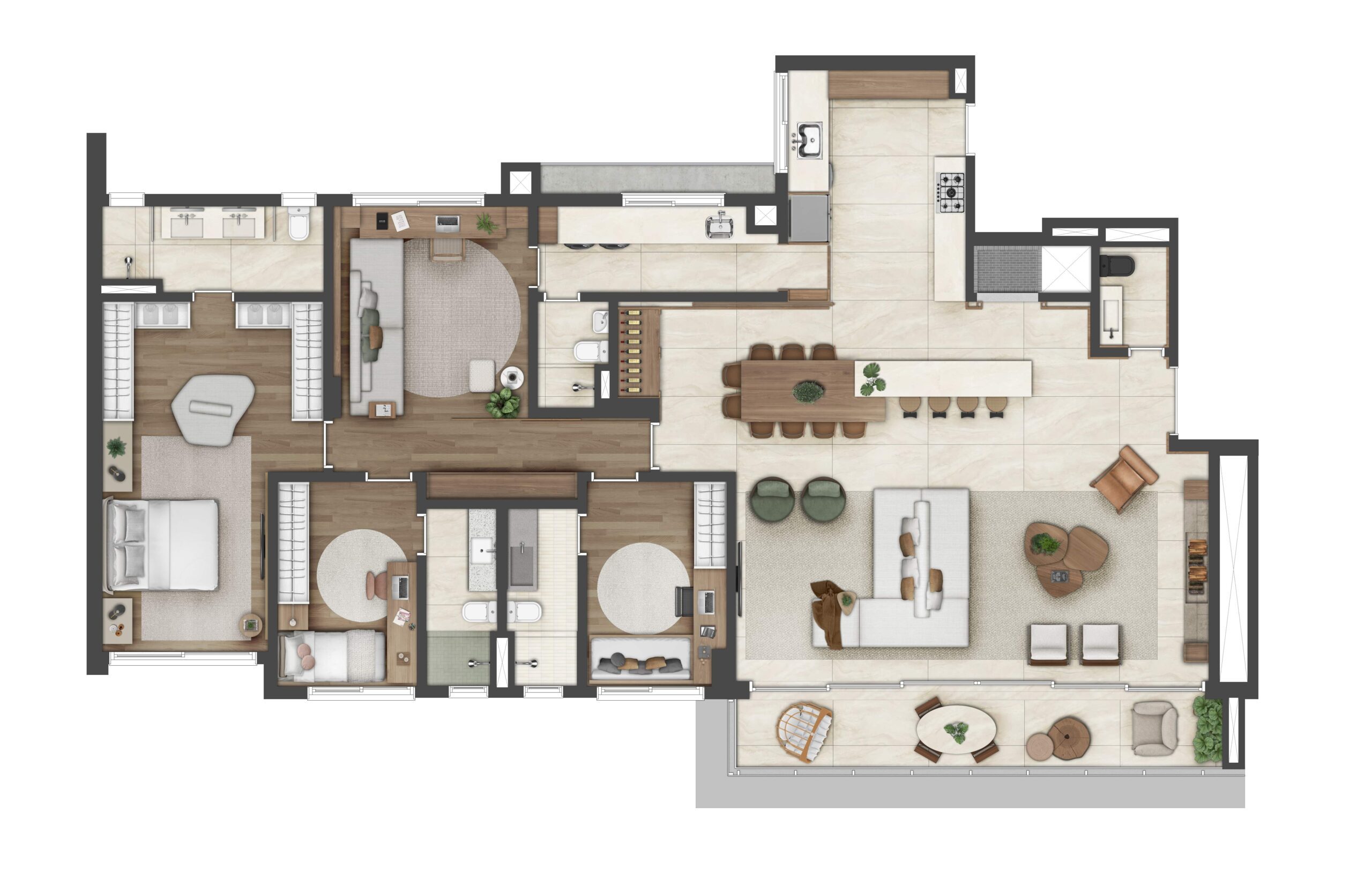 Apartamento 216 m² Living duplo