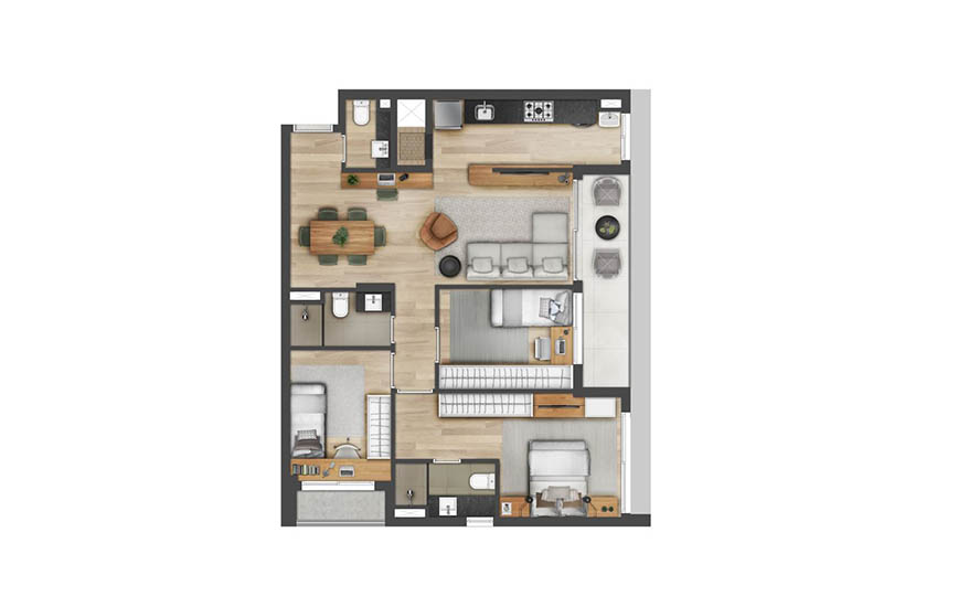 Apartamento 3 dormitórios