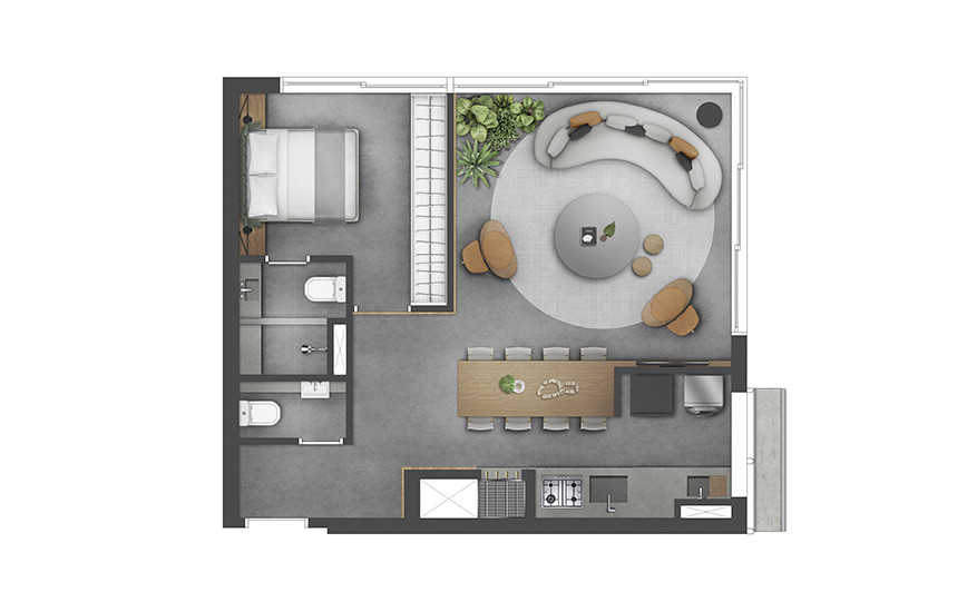 Apartamento 1 dormitório